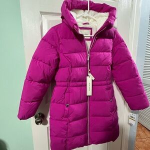 BCBG Girls Vibrant Magenta Walker Berber Lined Puffer Long Jacket